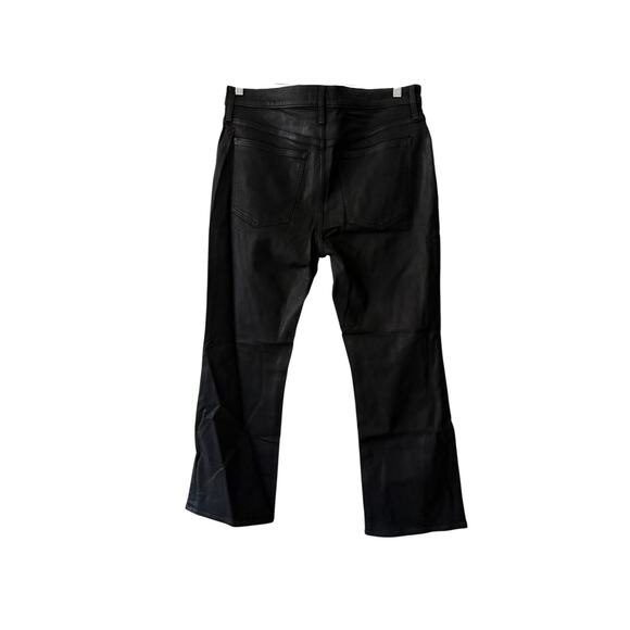 madewell kick out crop jeans in true black wash: coated edition nn472 size 32 - Picture 3 of 7